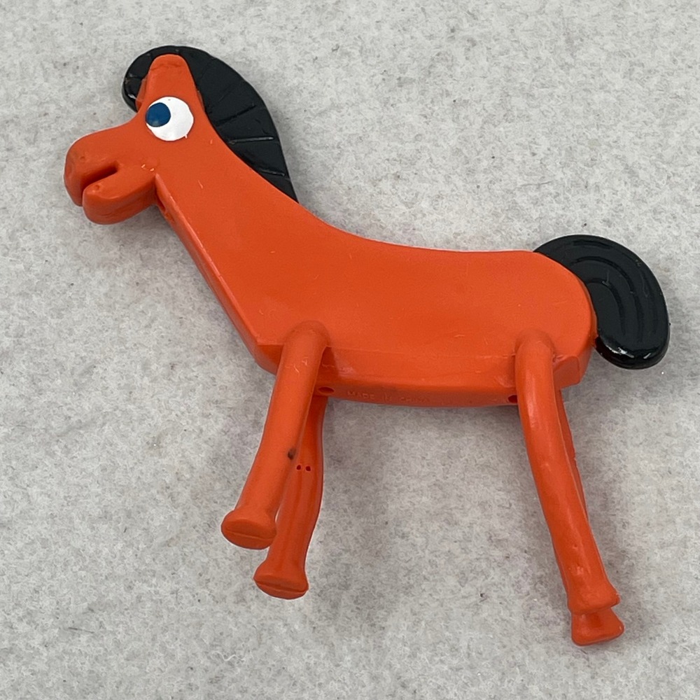 Vintage Pokey the Horse Bendable Figure Gumby Friend Orange Toy 4.5 Inch